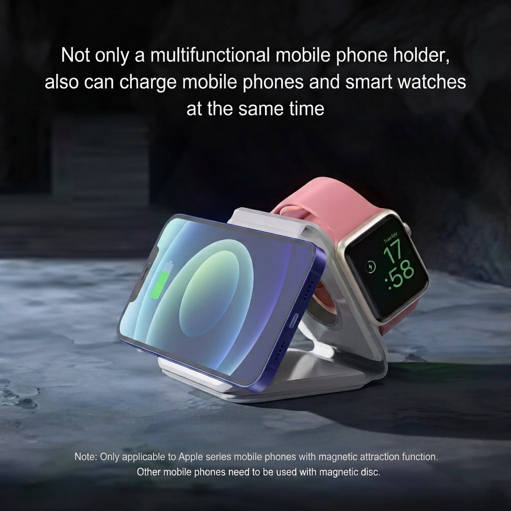 3 In 1 Foldable Magnetic Wireless Charger Pad Stand For iPhone Watches And Airpods
