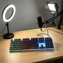 RGB Backlit Gaming Keyboard and Mouse Set Black or White