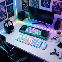 RGB Backlit Gaming Keyboard and Mouse Set Black or White