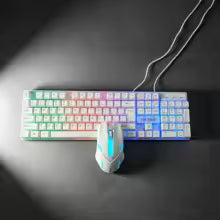 RGB Backlit Gaming Keyboard and Mouse Set Black or White
