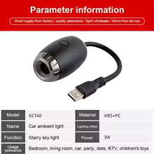 Starry Atmosphere Projector Decoration Night Party Decor USB