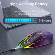 Bluetooth 5.2 Mouse RGB 2.4G Wireless Mouse Dual-Mode Gaming Mouse White or Black