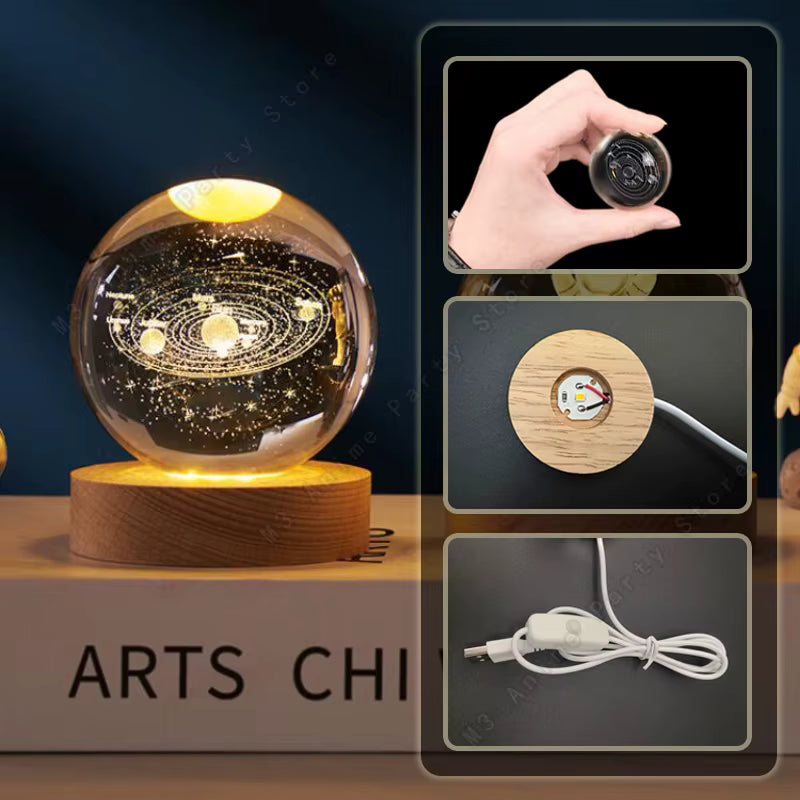 Unique 3D Crystal Ball Night Light Led Lamp